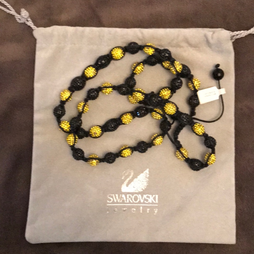 Swarovski crystal necklace black & gold